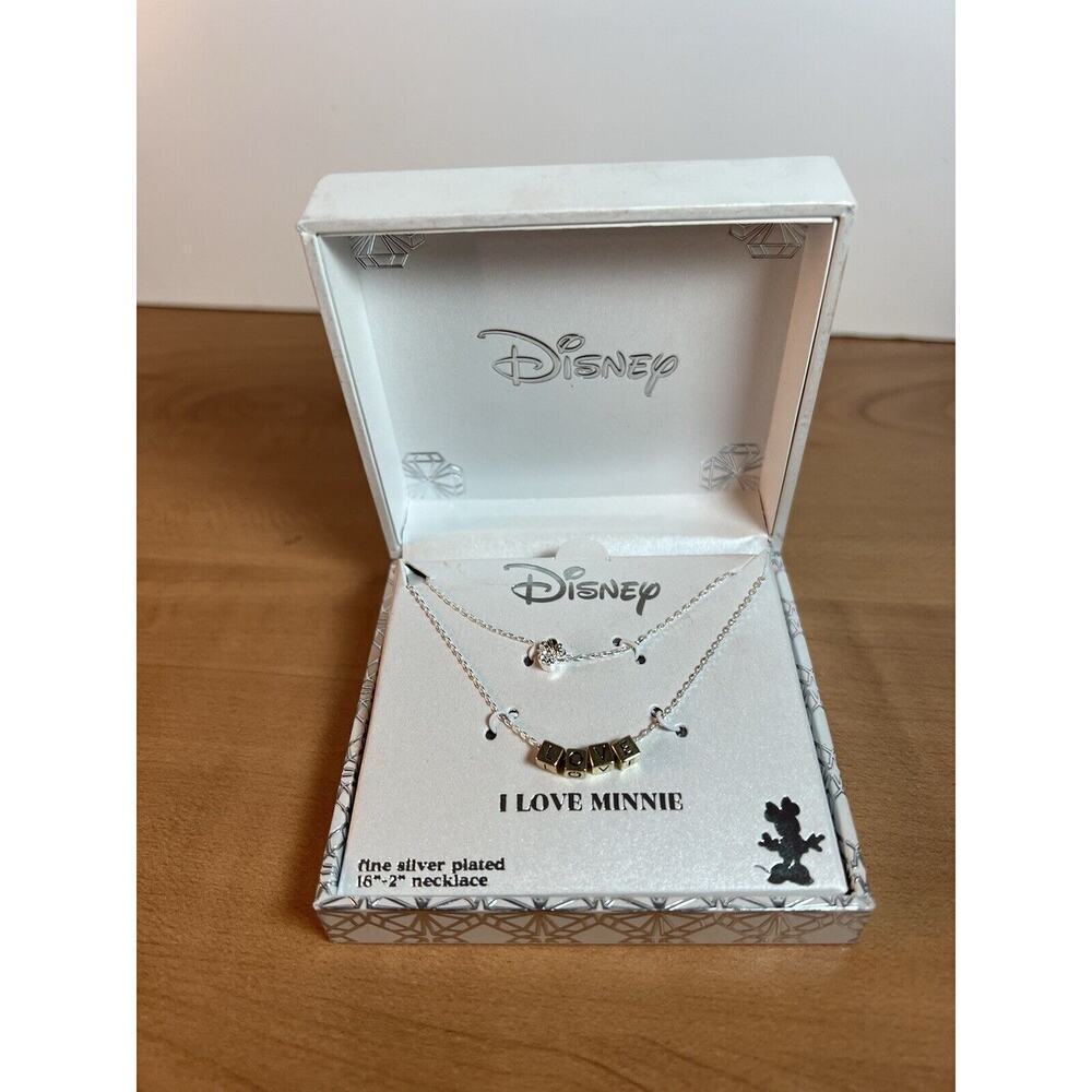 Disney LA Rocks New Boxed Necklace Love Minnie Fine Silver Played 16”